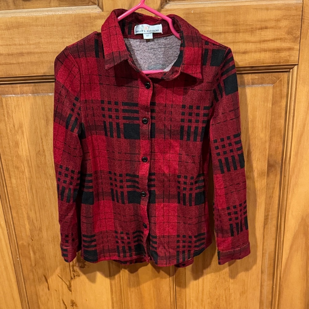 Red and Black Plaid 4T toddler shirt
